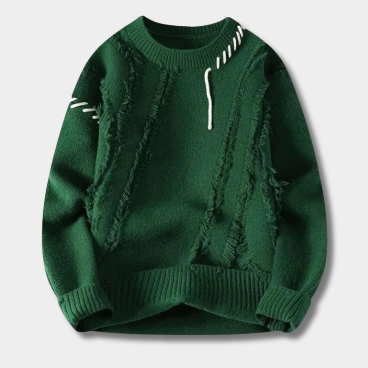 Distressed Knit Crew Neck Jumper | Zyphhra