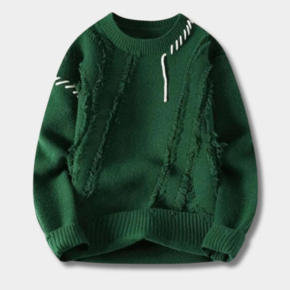 Distressed Knit Crew Neck Jumper | Zyphhra