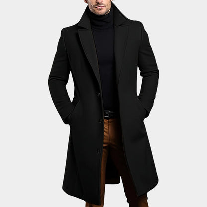 Notched Lapel Button Over Coat | Zyphhra