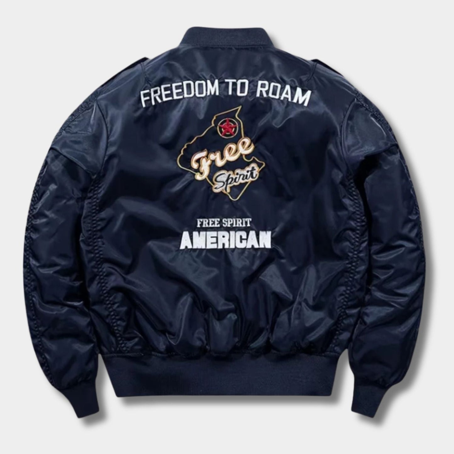 Embroidered Nylon Aviator Jacket | Zyphhra