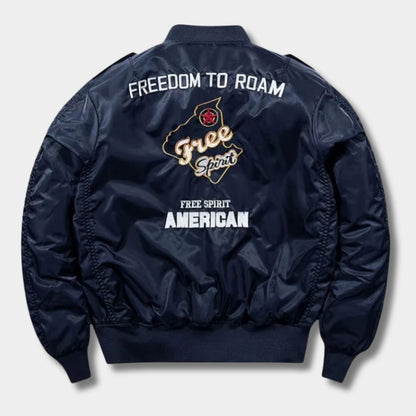 Embroidered Nylon Aviator Jacket | Zyphhra