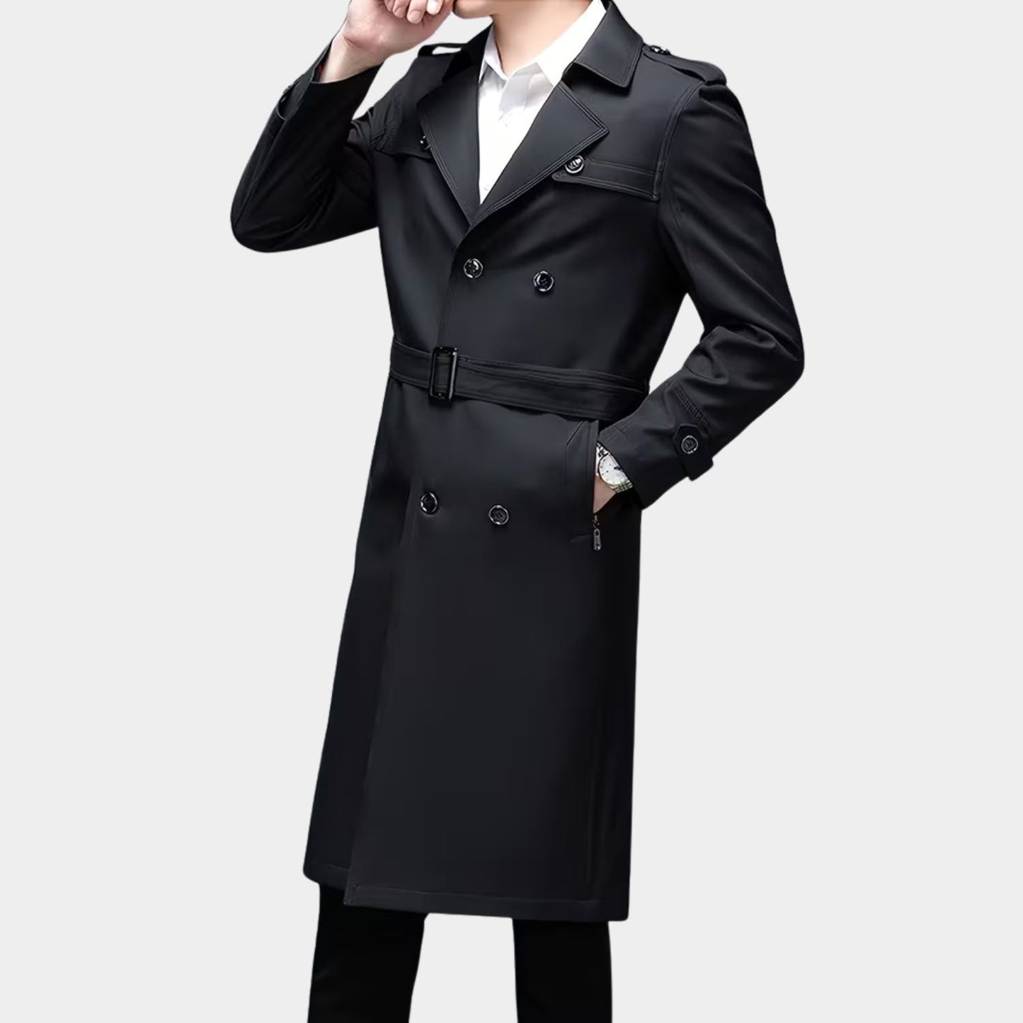 Double-Breasted Lapel Over Coat | Zyphhra