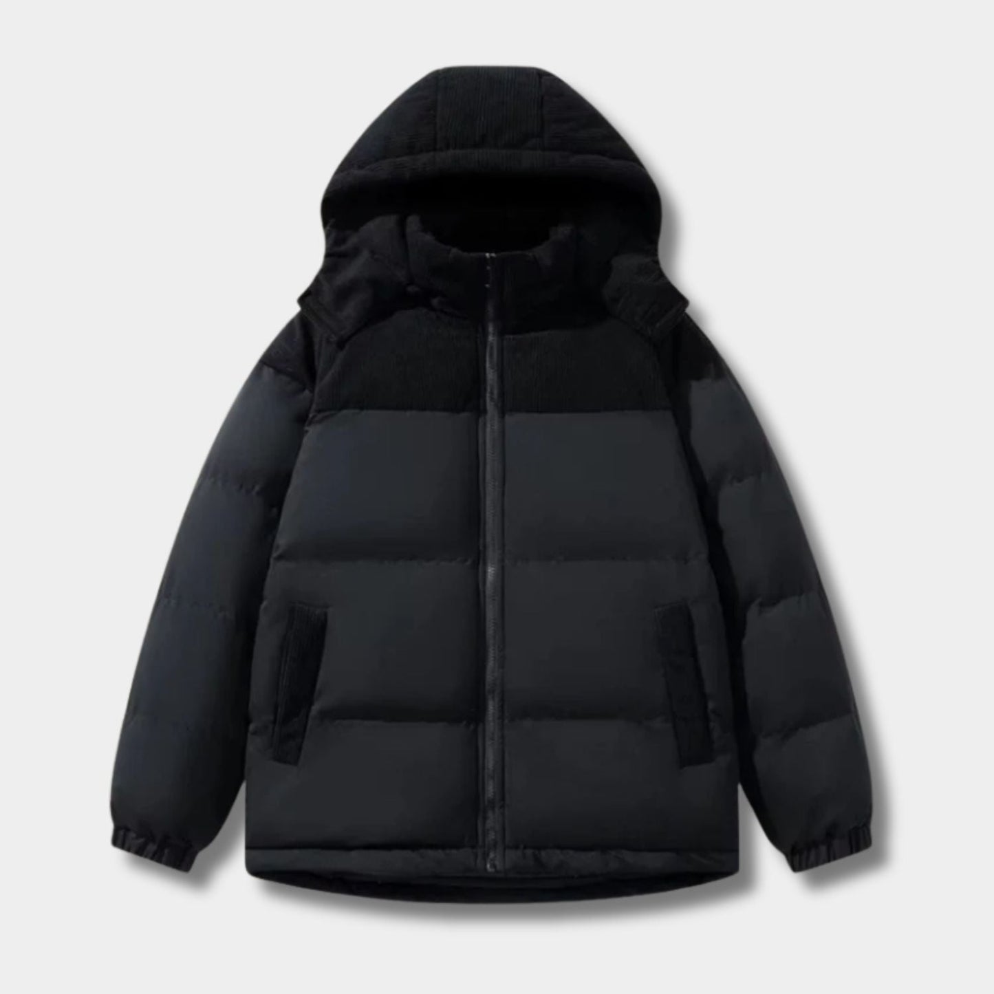 Corduroy Hooded Puffer Jacket | Zyphhra