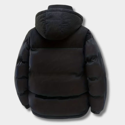 Corduroy Hooded Puffer Jacket | Zyphhra
