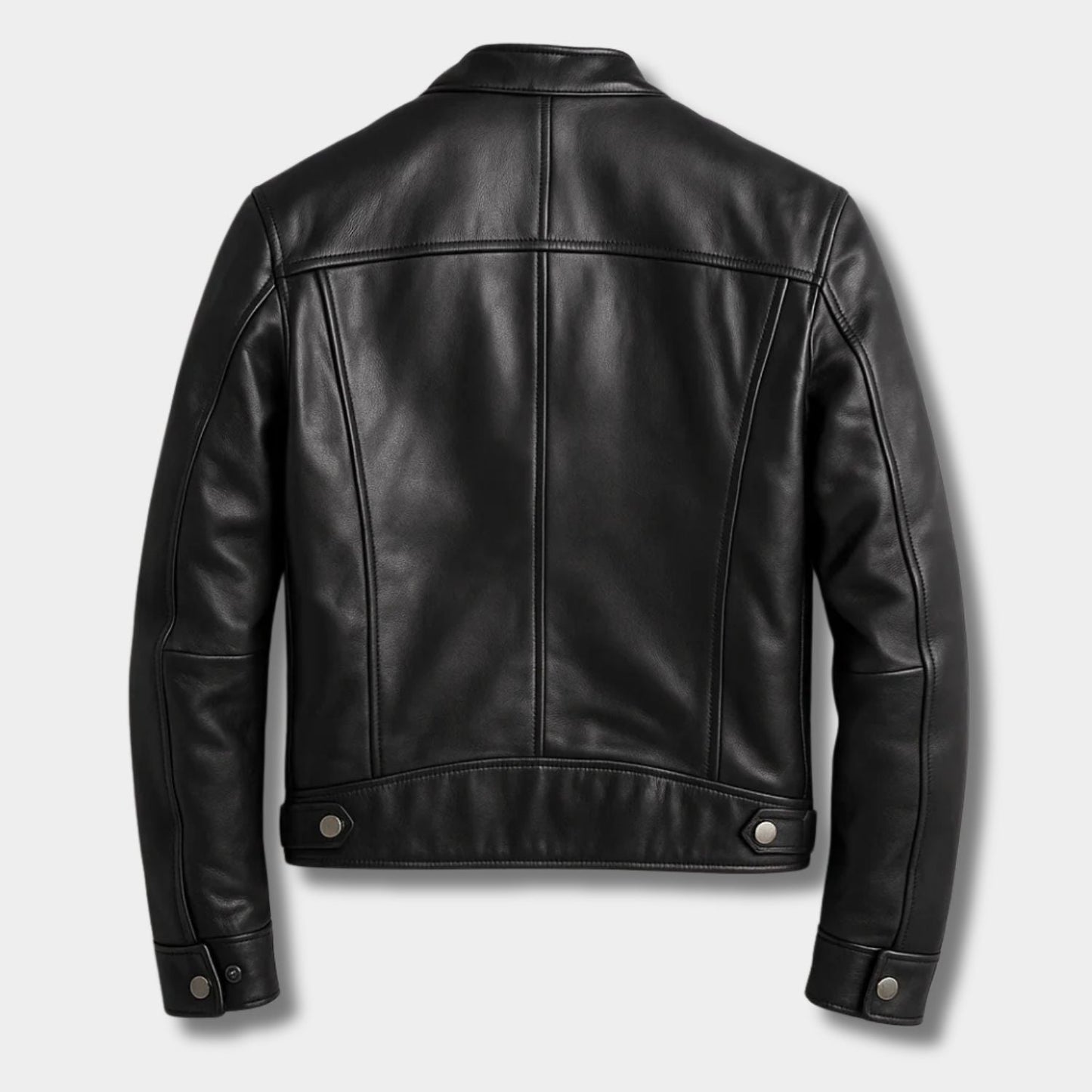 Snap Collar Leather Jacket | Zyphhra