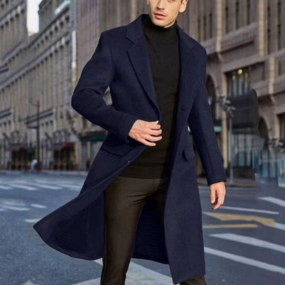 Notched Lapel Wool Over Coat | Zyphhra