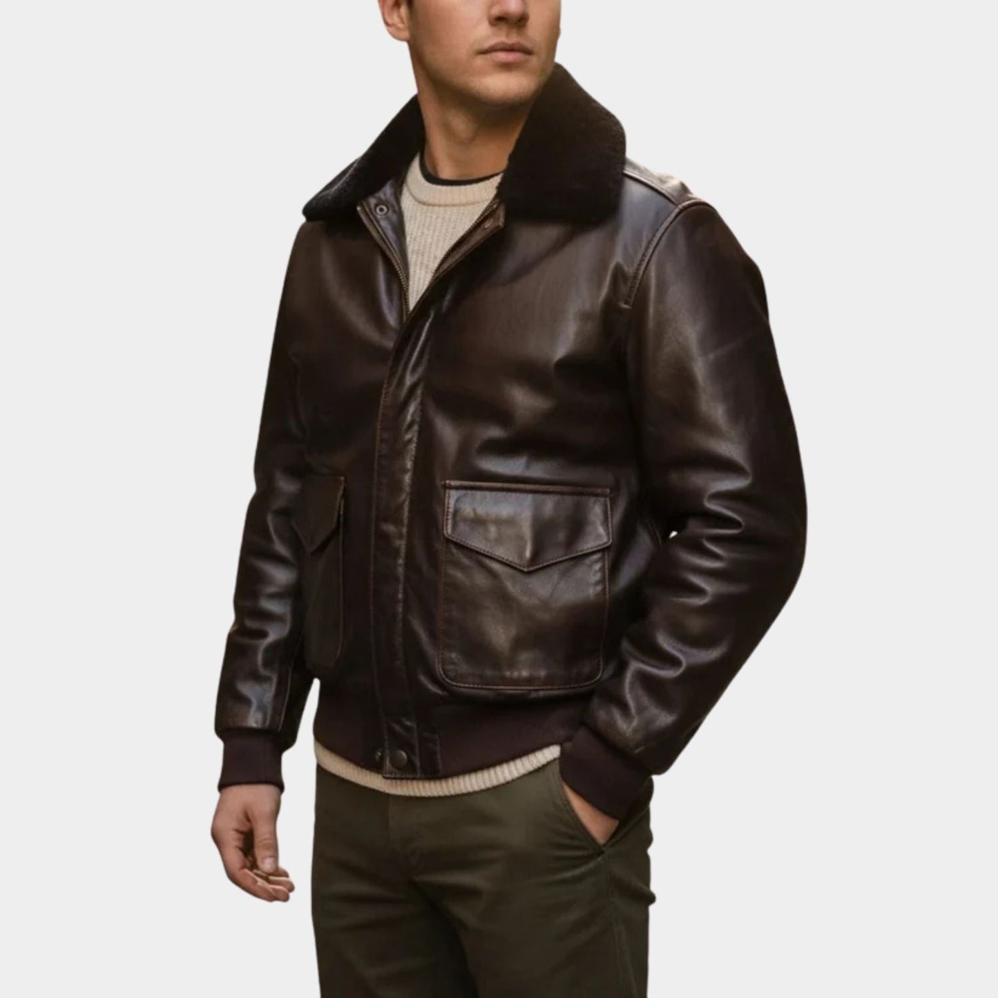 Leather Aviator Jacket | Zyphhra