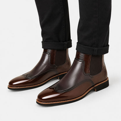 Glossy Leather Chelsea Boots | Zyphhra