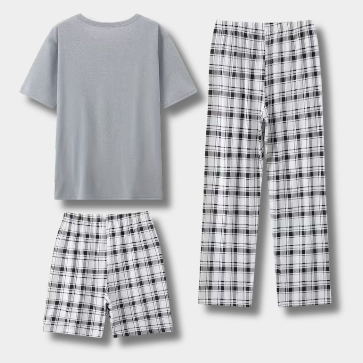 3-Piece Plaid Summer Pyjama Set | Zyphhra