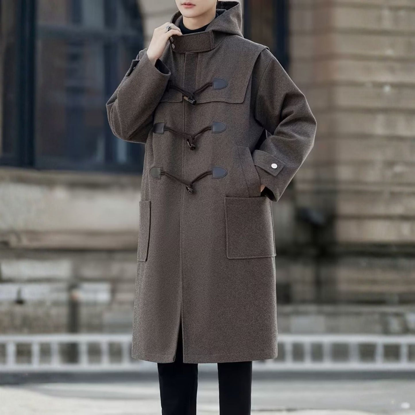 Hooded Toggle Button Over Coat | Zyphhra