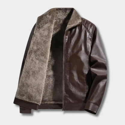 Fleece Lined Leather Jacket | Zyphhra