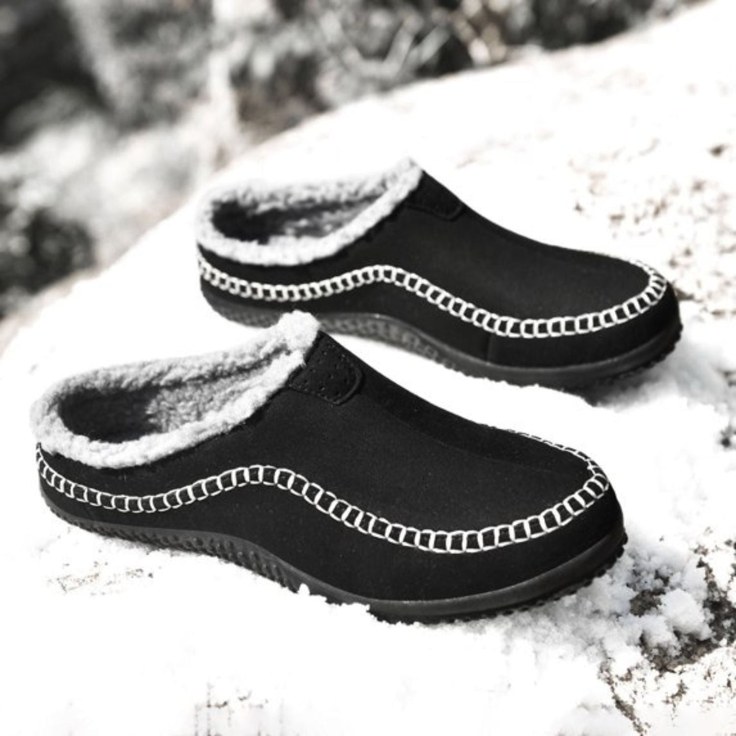 Sherpa Trim Slip-On Slippers | Zyphhra