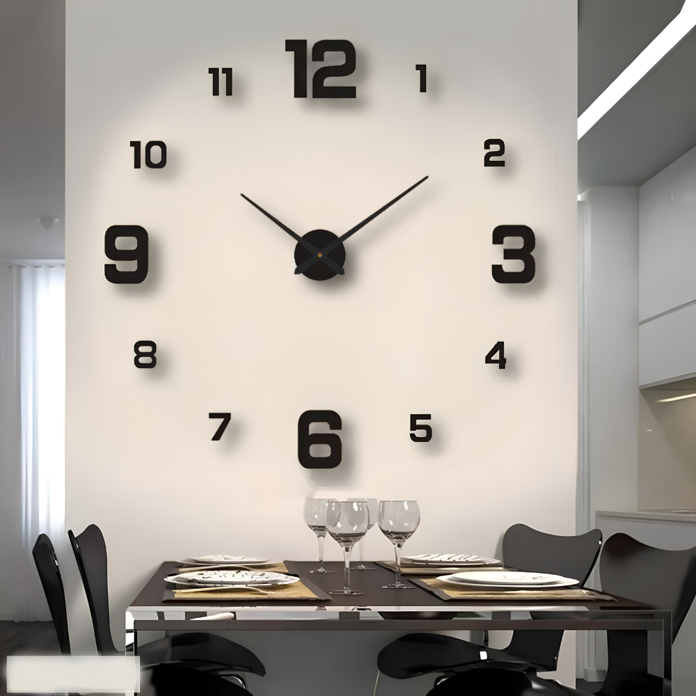 Minimalist Black Designer Wall Clock | Zyphhra