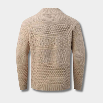 Textured Mock Neck Cardigan | Zyphhra