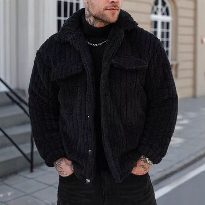 Lapel Button Fleece Jacket | Zyphhra