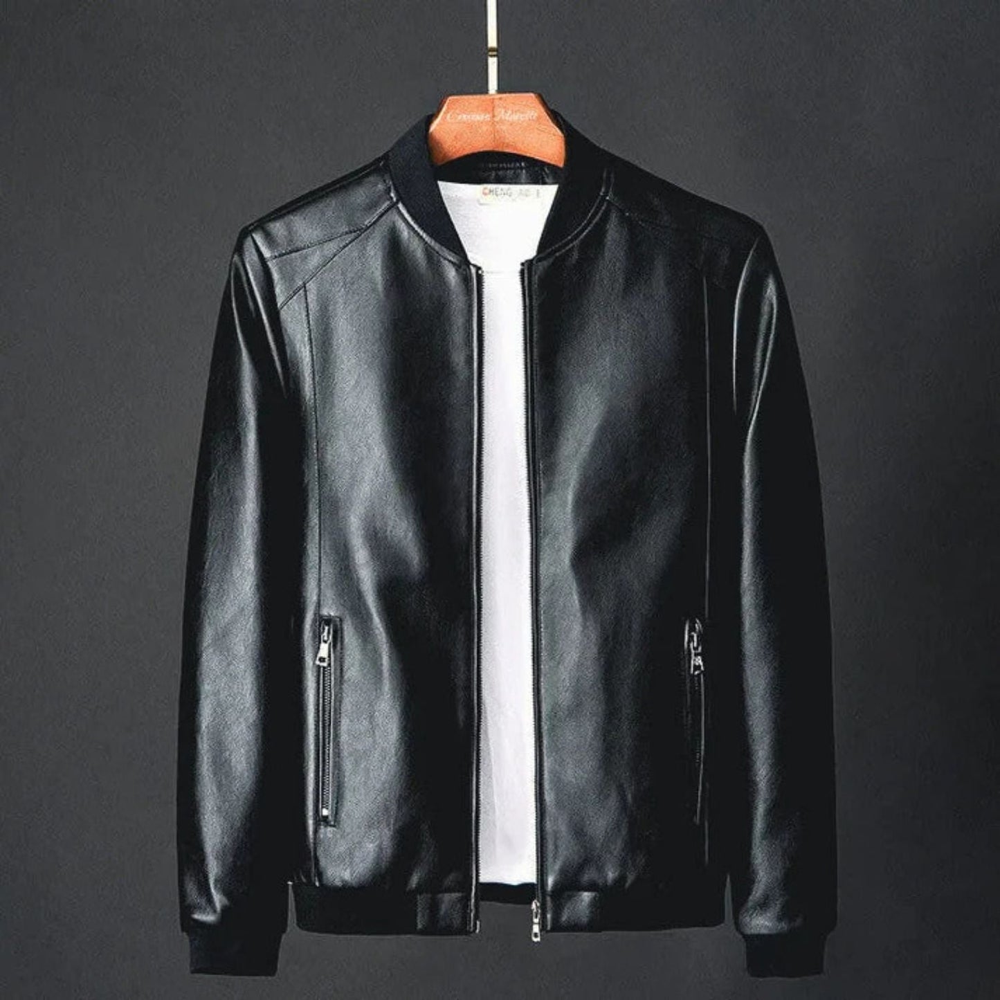 Classic Zip Leather Jacket | Zyphhra