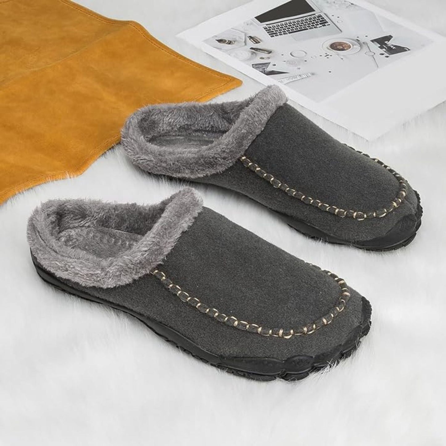 Fleece Lined Moccasin Slippers | Zyphhra