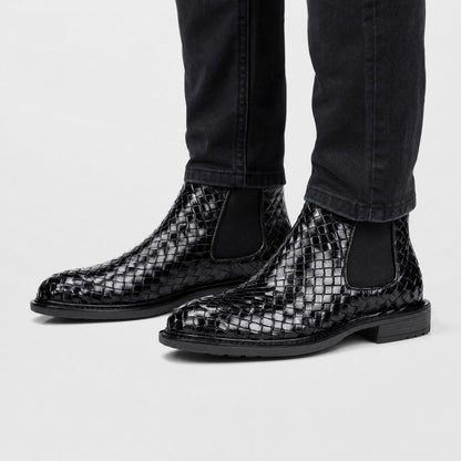 Woven Leather Chelsea Boots | Zyphhra