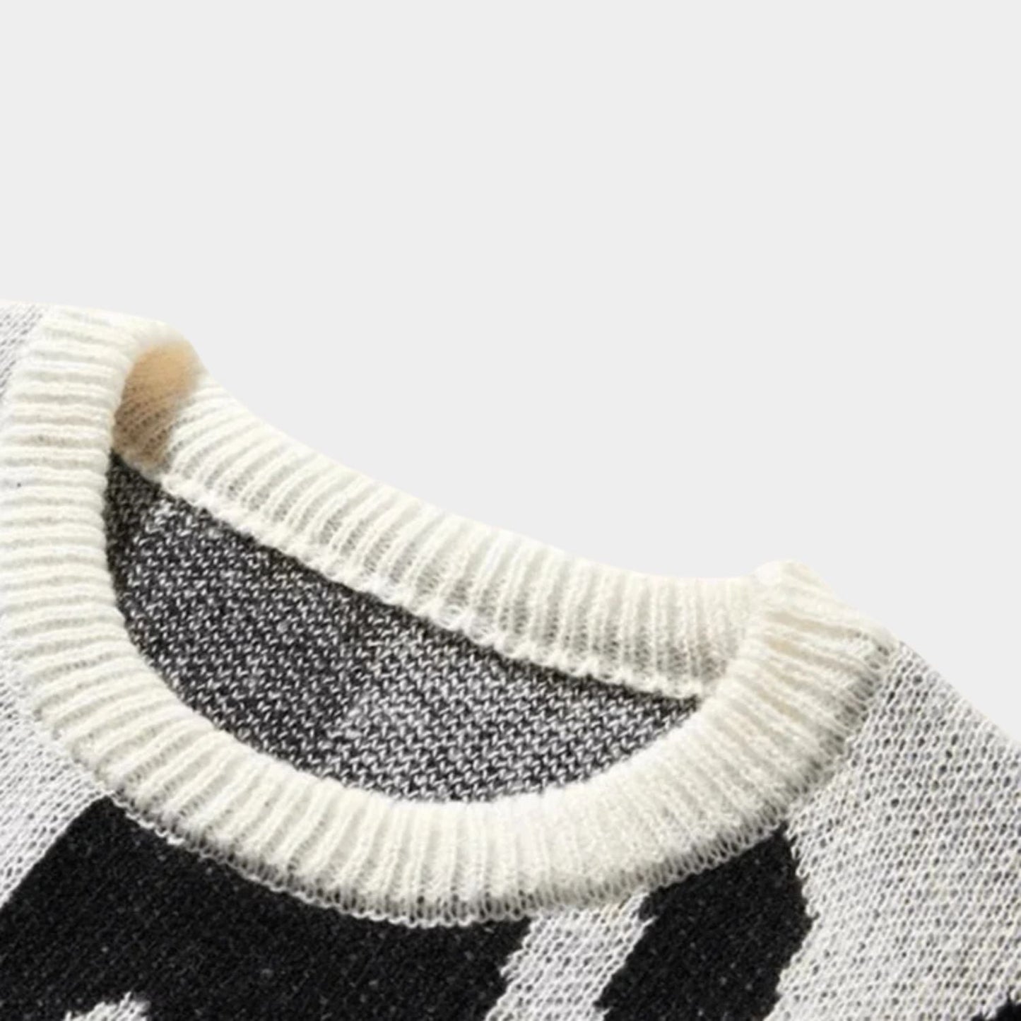 Abstract Knit Crew Neck Jumper | Zyphhra