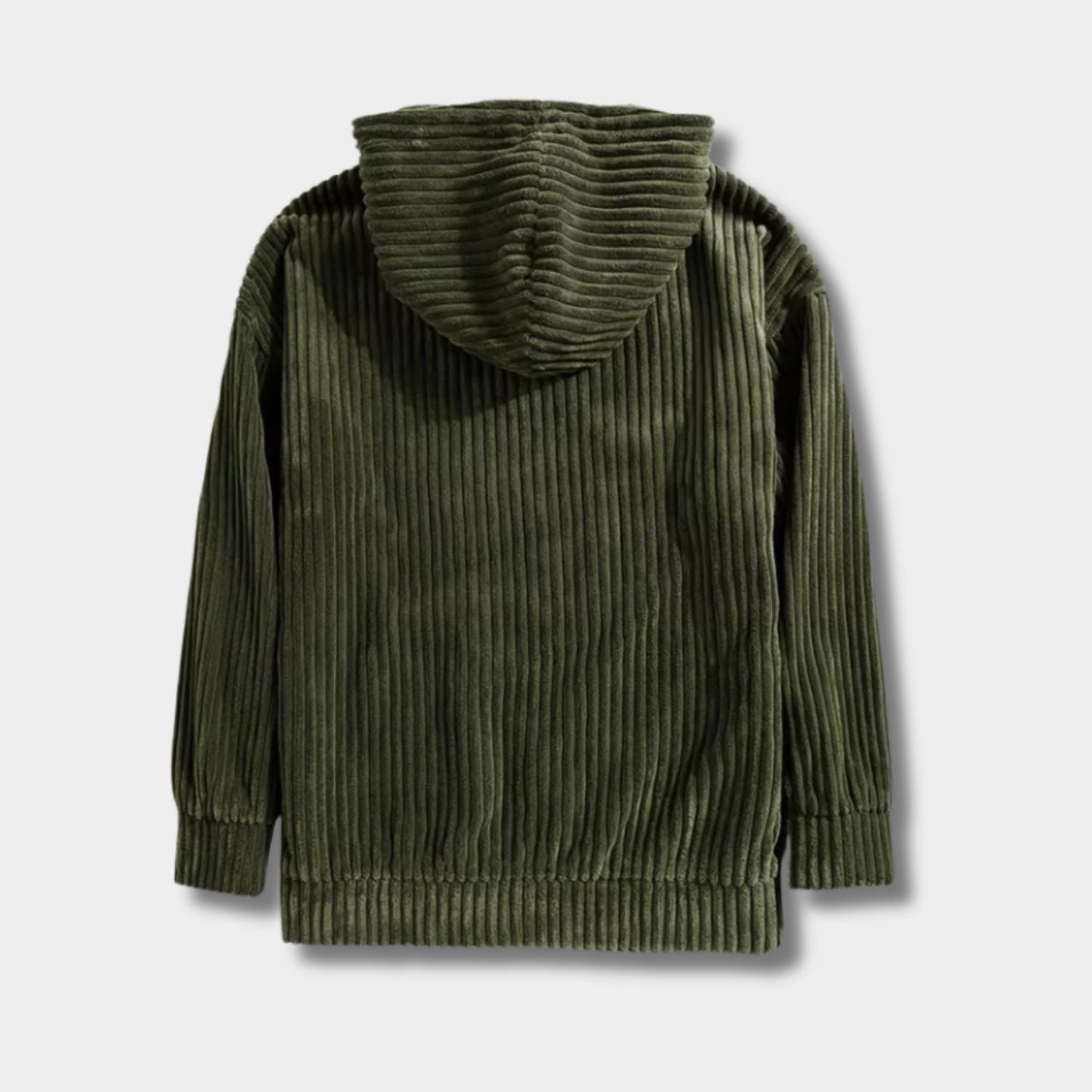 Textured Corduroy Pullover Hoodie | Zyphhra