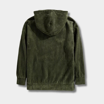 Textured Corduroy Pullover Hoodie | Zyphhra