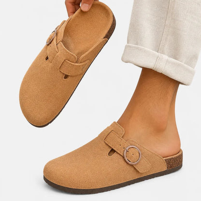 Suede Look Buckle Clogs | Zyphhra