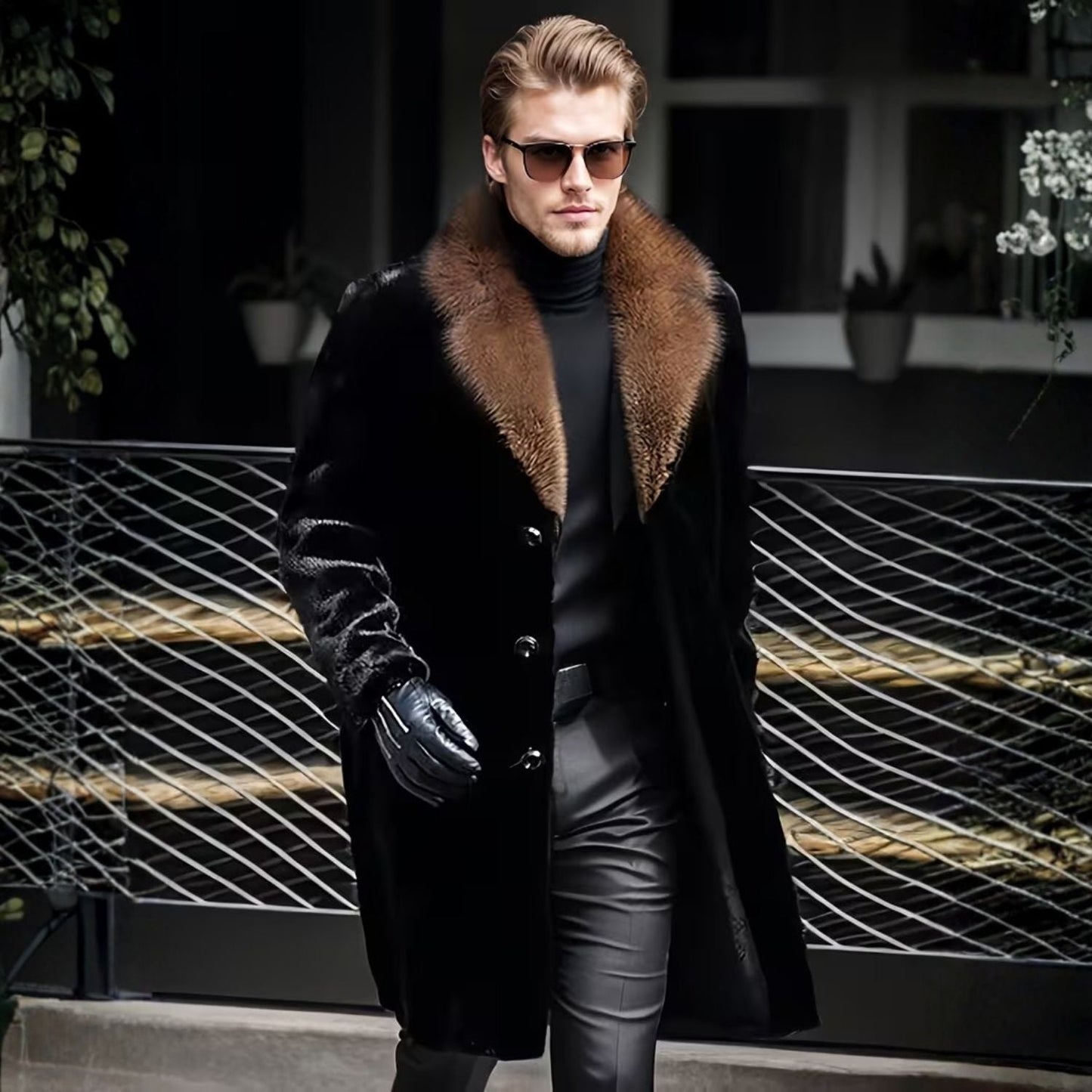 Plush Lapel Fur Coat | Zyphhra