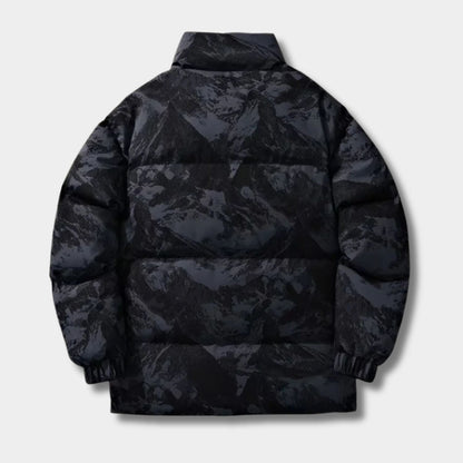 Mountain Print Puffer Jacket | Zyphhra