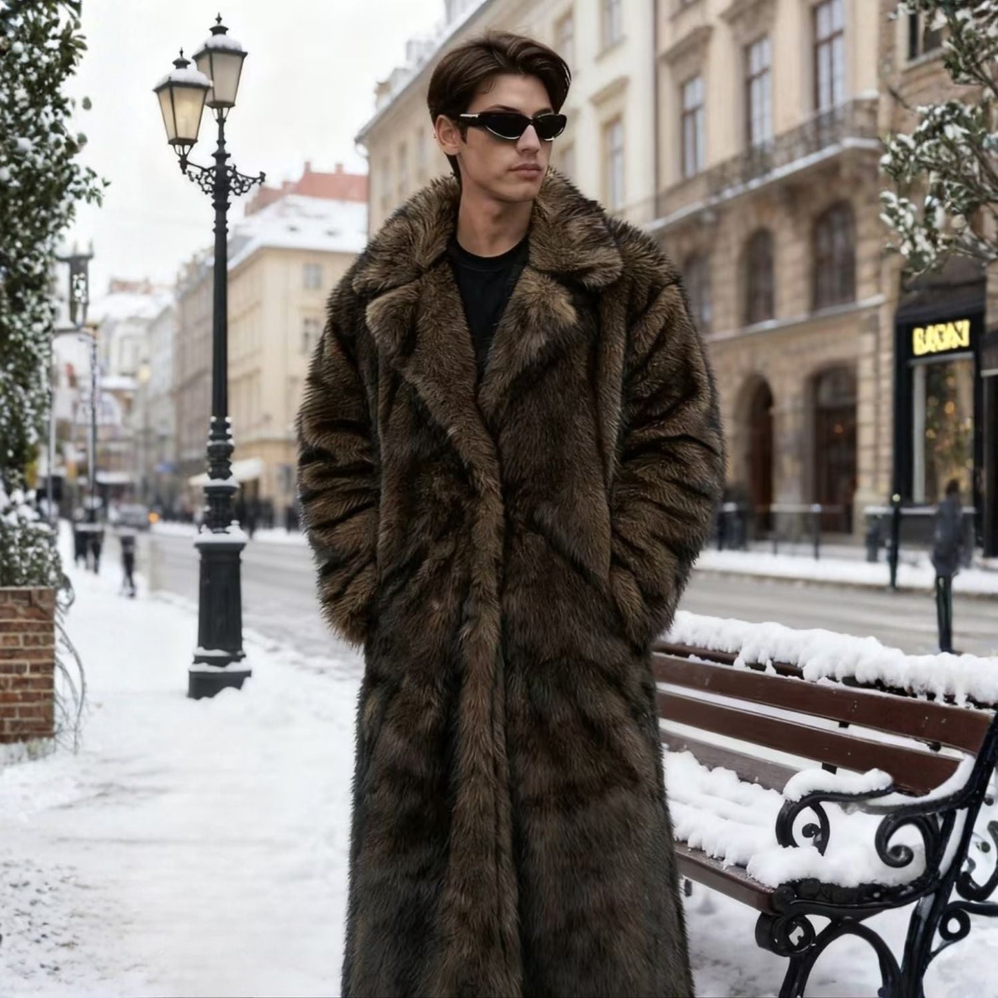 Ombre Lapel Midlength Fur Coat | Zyphhra