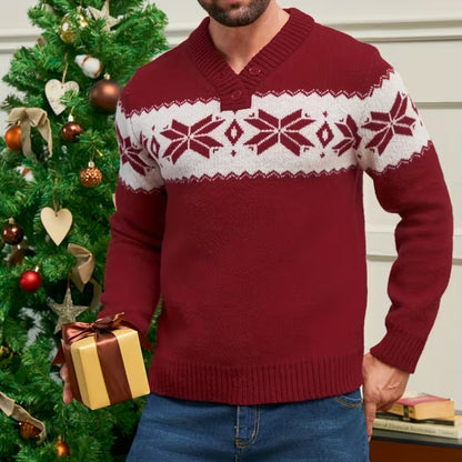 Snowflake Button Christmas Jumper | Zyphhra