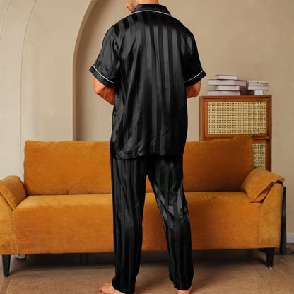 Jacquard Stripe Lapel Pyjama Set | Zyphhra