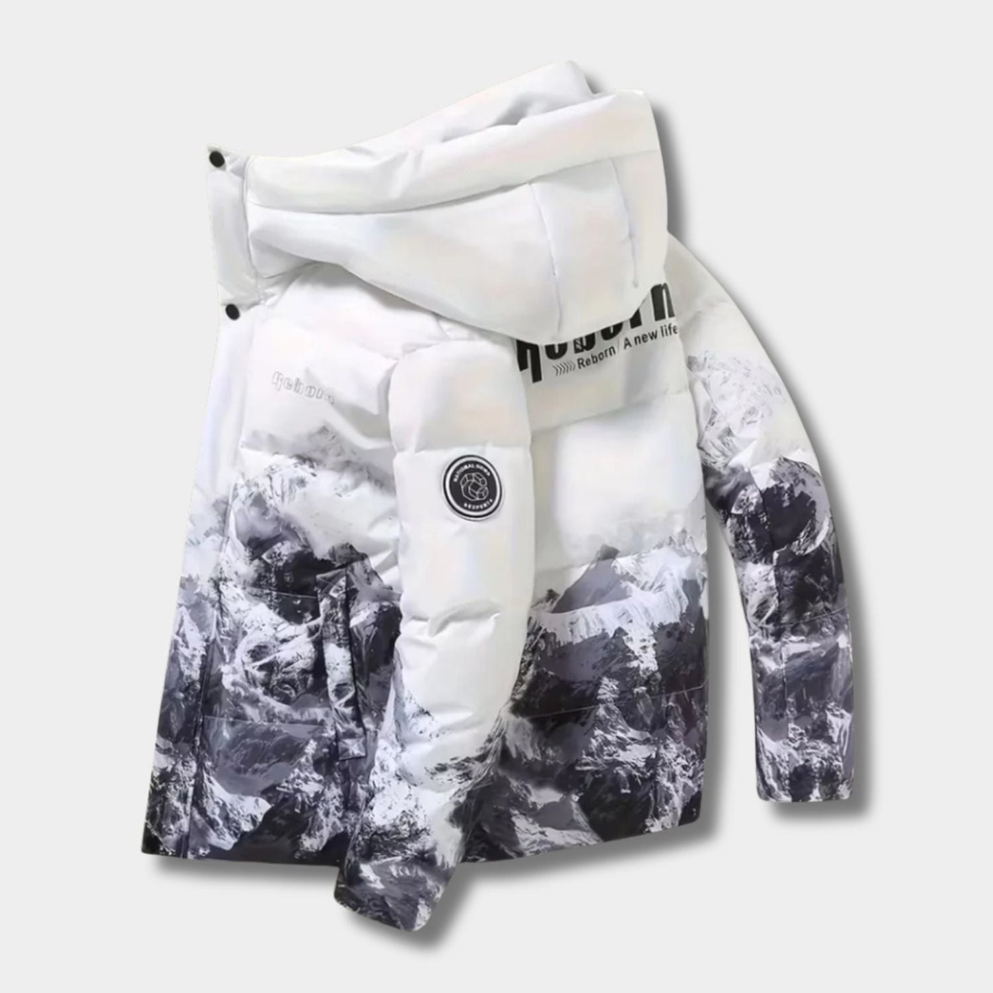 Mountain Print Hooded Ski Jacket | Zyphhra