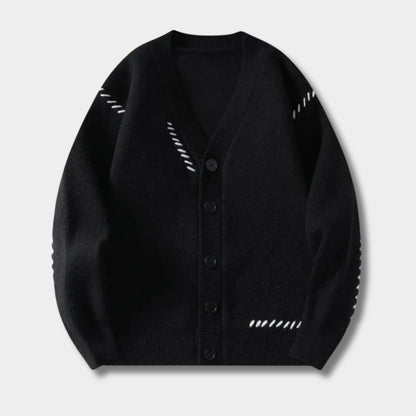 Contrast Stitch Knit Cardigan | Zyphhra
