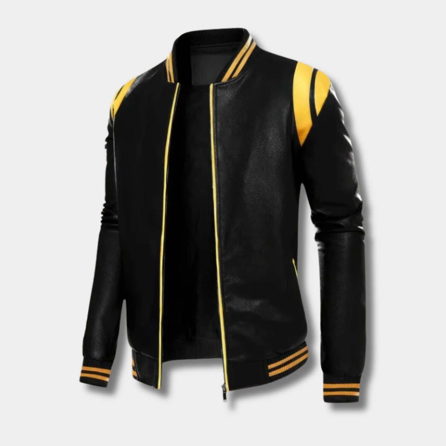 Sport Stripe Leather Jacket | Zyphhra