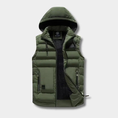 Hooded Zip Puffer Gilet | Zyphhra