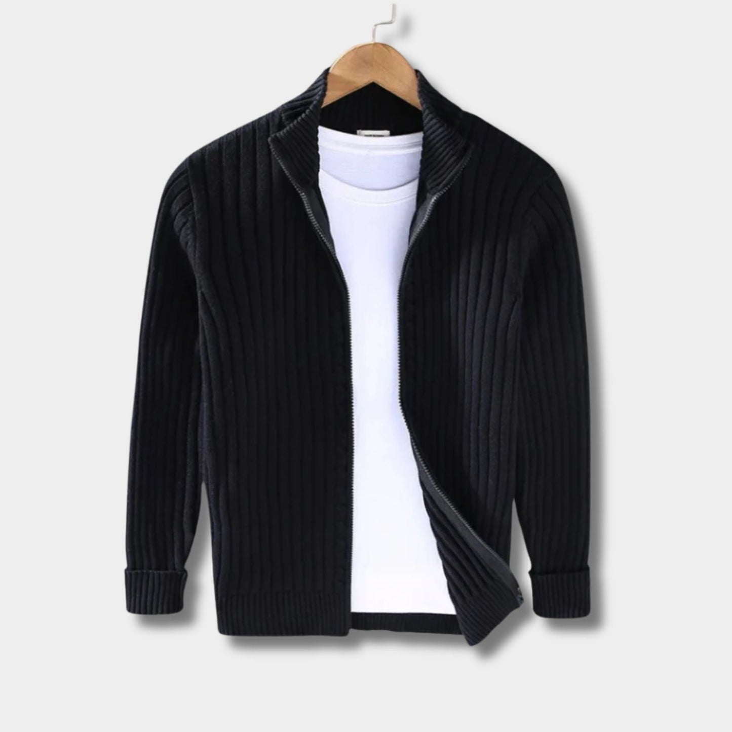 Ribbed Zip Front Cardigan | Zyphhra