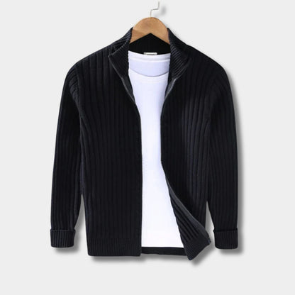 Ribbed Zip Front Cardigan | Zyphhra