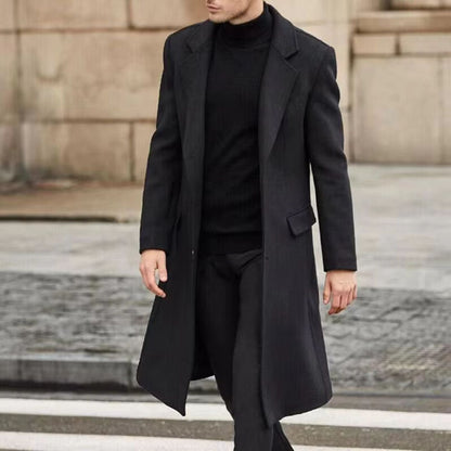 Notched Lapel Wool Over Coat | Zyphhra