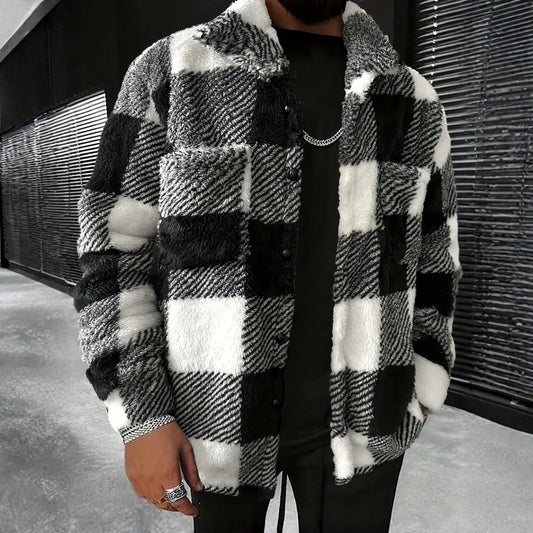 Checked Sherpa Fleece Jacket | Zyphhra