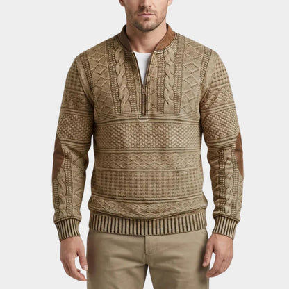 Quarter-Zip Pattern Jumper | Zyphhra