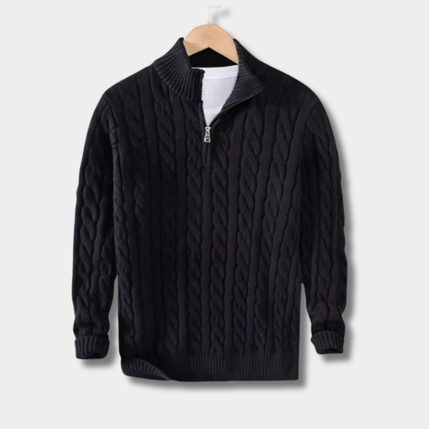 Cable Knit Quarter-Zip Jumper | Zyphhra