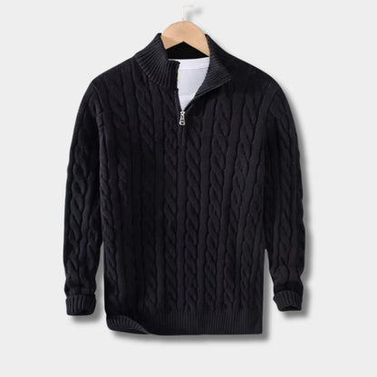 Cable Knit Quarter-Zip Jumper | Zyphhra