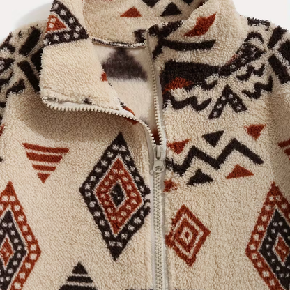 Tribal Print Fleece Jacket | Zyphhra