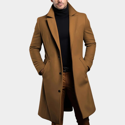 Notched Lapel Button Over Coat | Zyphhra