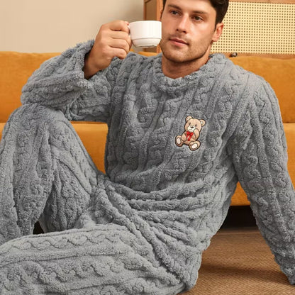 Plush Jacquard Bear Pyjama Set | Zyphhra