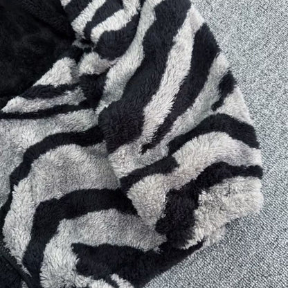 Zebra Print Faux Fur Jacket | Zyphhra