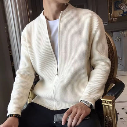 Ribbed Zip Knit Cardigan | Zyphhra