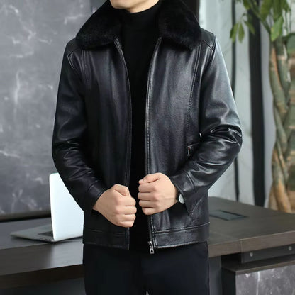 Fur Collar Leather Jacket | Zyphhra