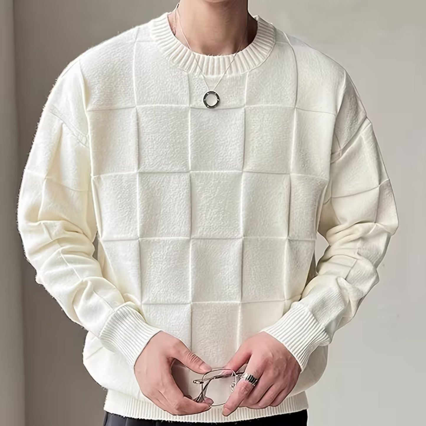 Textured Knit Crew Neck Jumper | Zyphhra