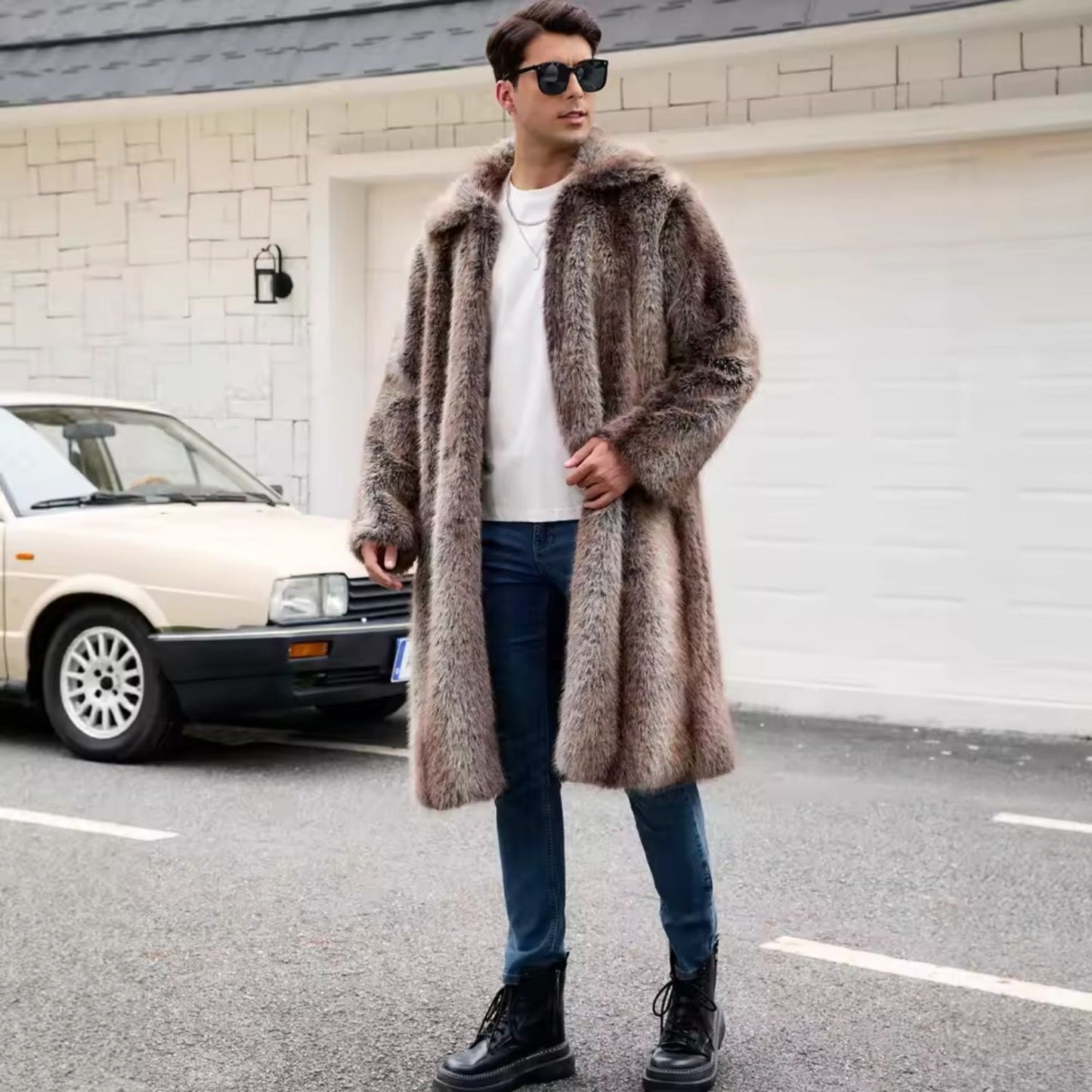 Voluminous Collar Plush Fur Coat | Zyphhra